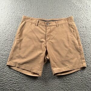 Primo Shorts Mens 34 7in Inseam Performance Stretch Chino Slim Fit Tan Casual